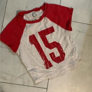 Red and White Crop Top by Social Culture